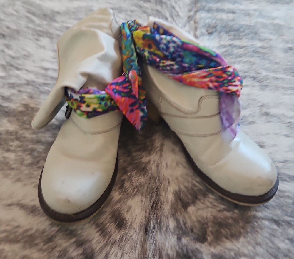 Miss Sixty White and Purple Ankle Boots